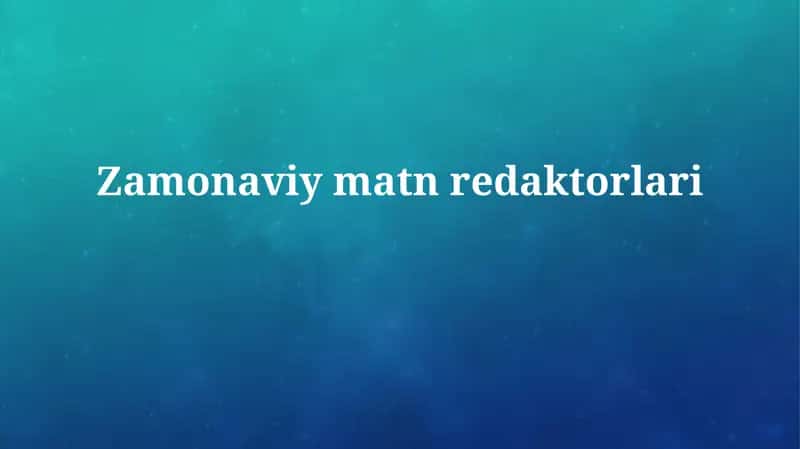 Zamonaviymatnredaktorlari