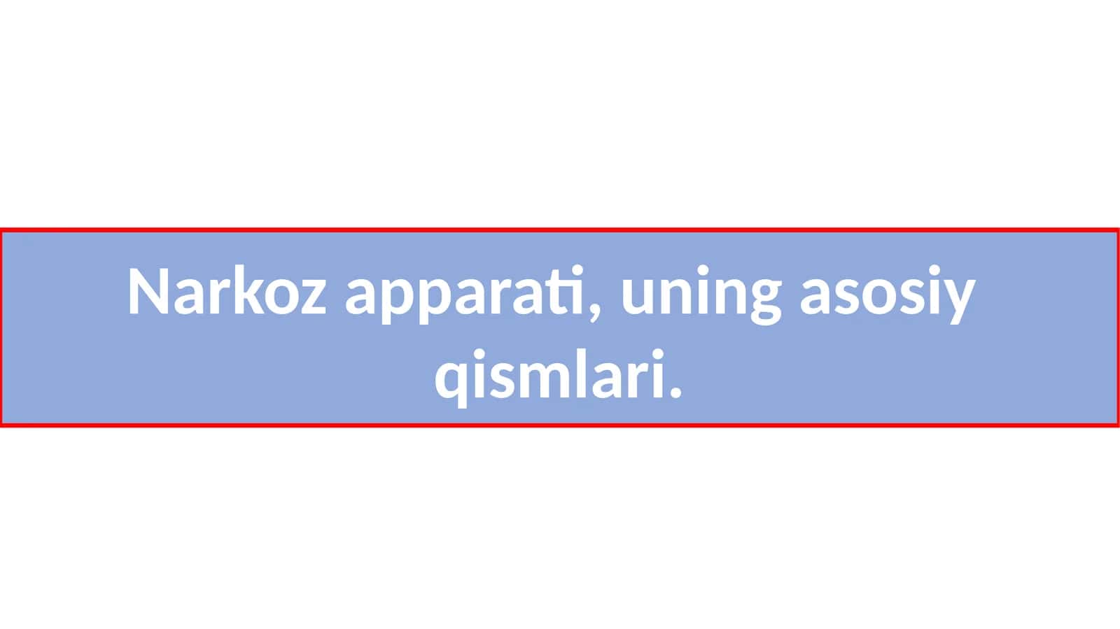 Narkoz apparati