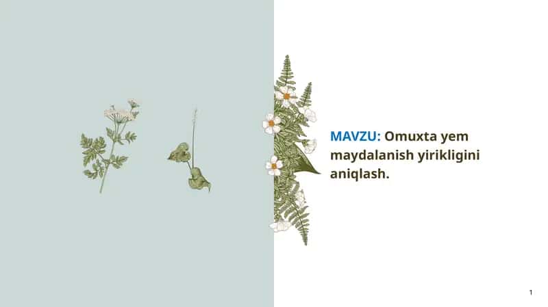 Omuxta yem maydalanish yirikligini aniqlash
