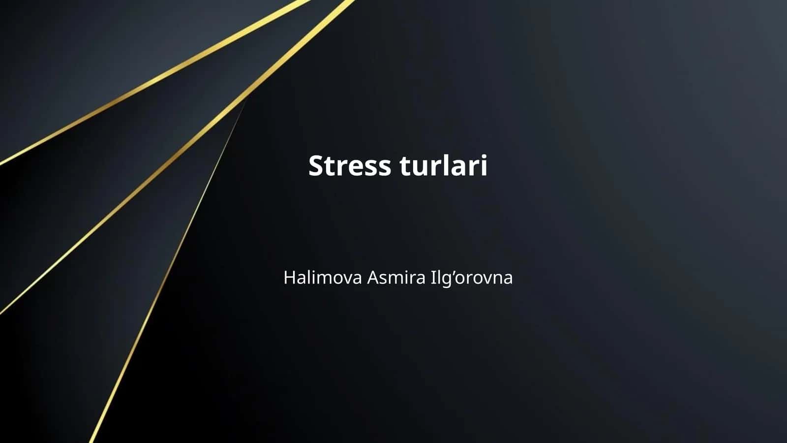 Stress turlari