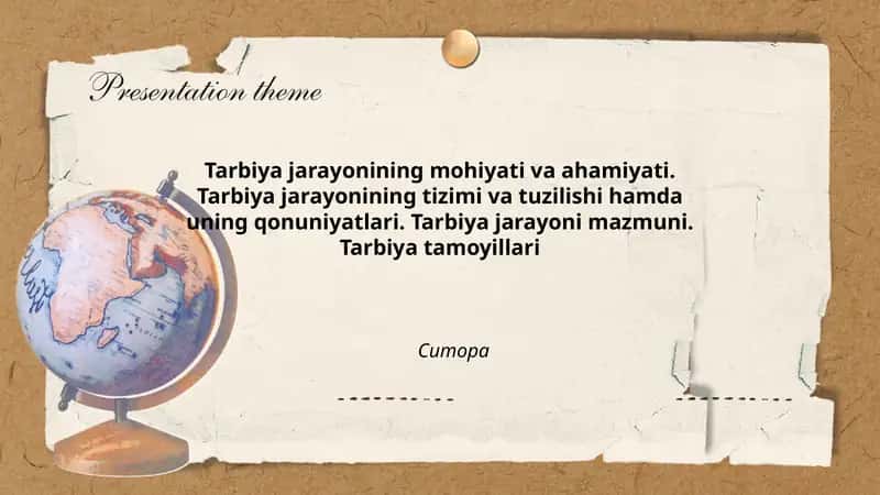 Tarbiya jarayonining mohiyati va ahamiyati