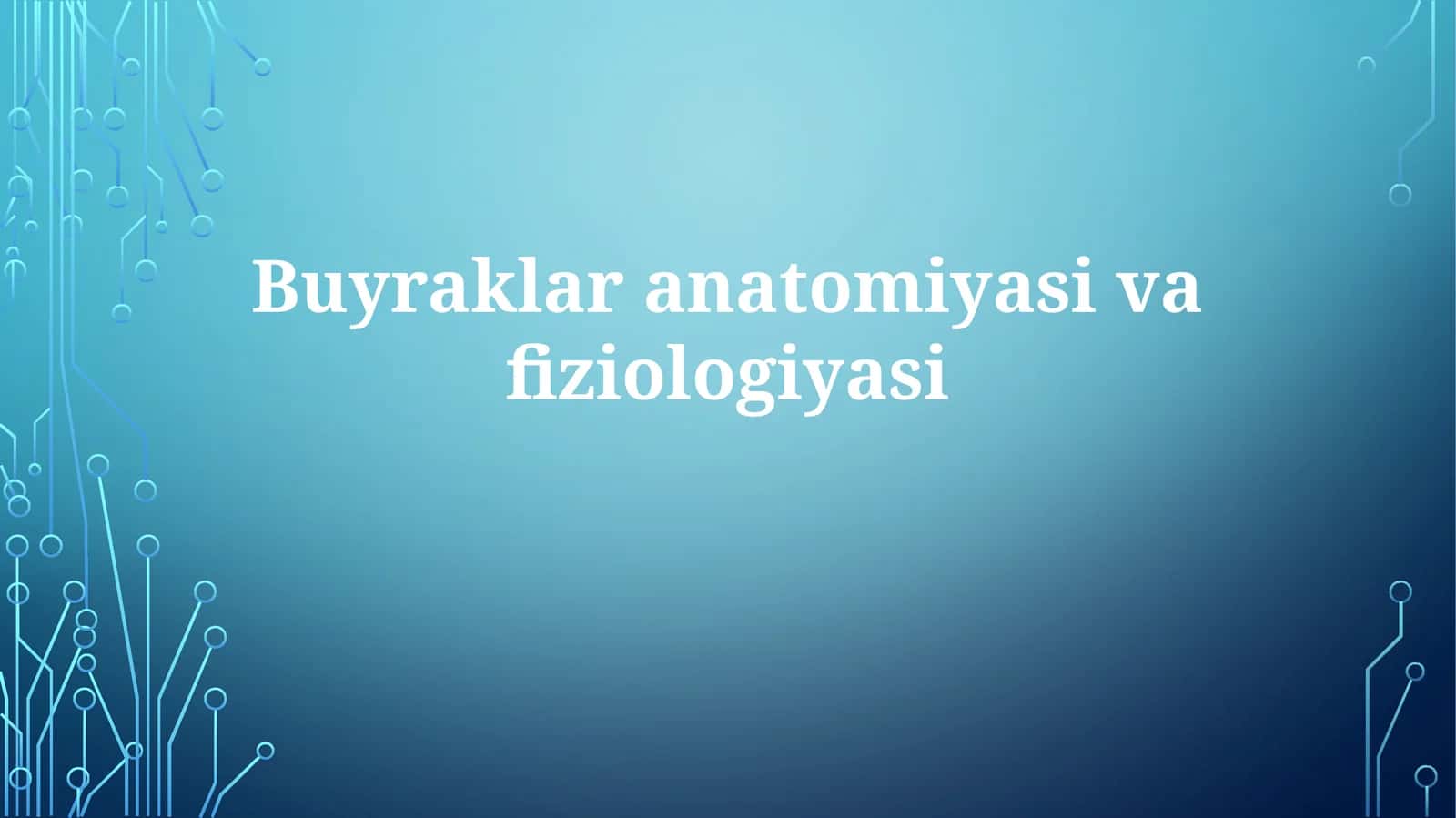 Buyraklar anatomiyasi va fiziologiyasi