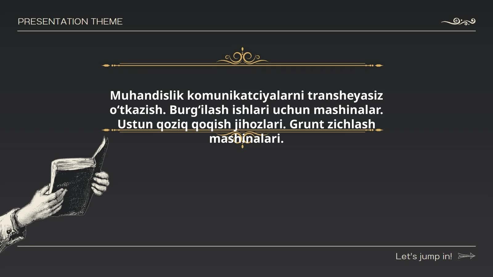 Muhandislik komunikatciyalarni transheyasiz oʻtkazish. Burgʻilash ishlari uchun mashinalar. Ustun qoziq qoqish jihozlari. Grunt zichlash mashinalari