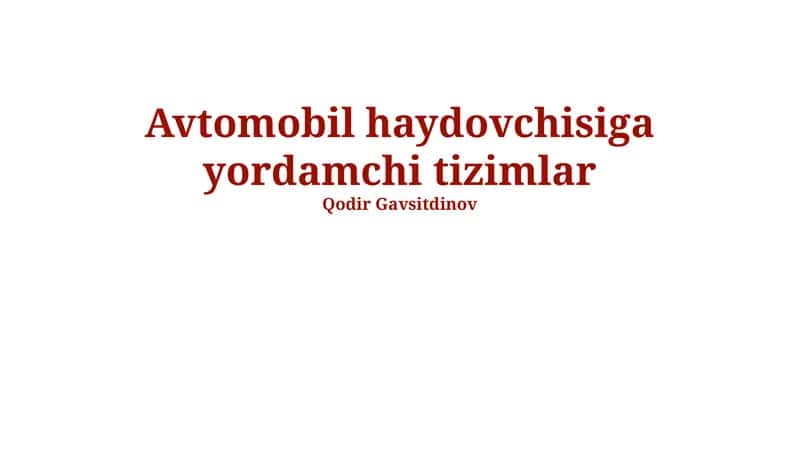 Haydovchiga yordam beradigan tizimlar