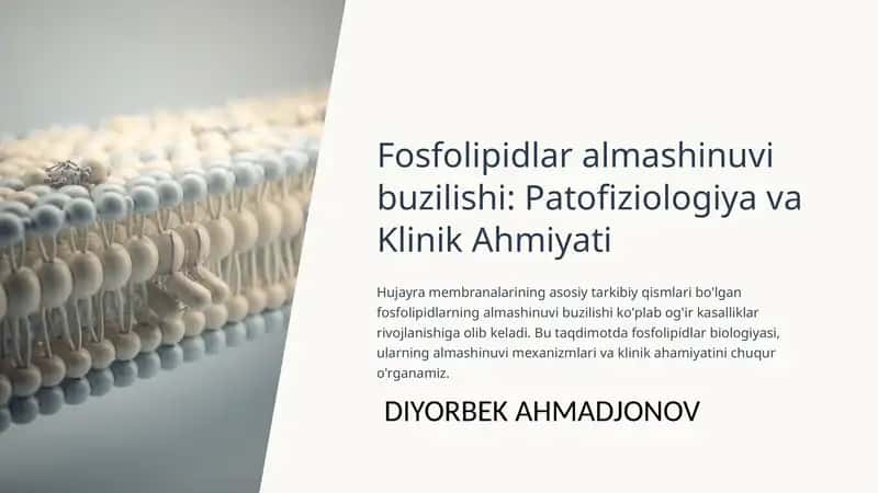 Fosfolipidlar almashinuvi buzilishi: Patofiziologiya va Klinik Ahmiyati