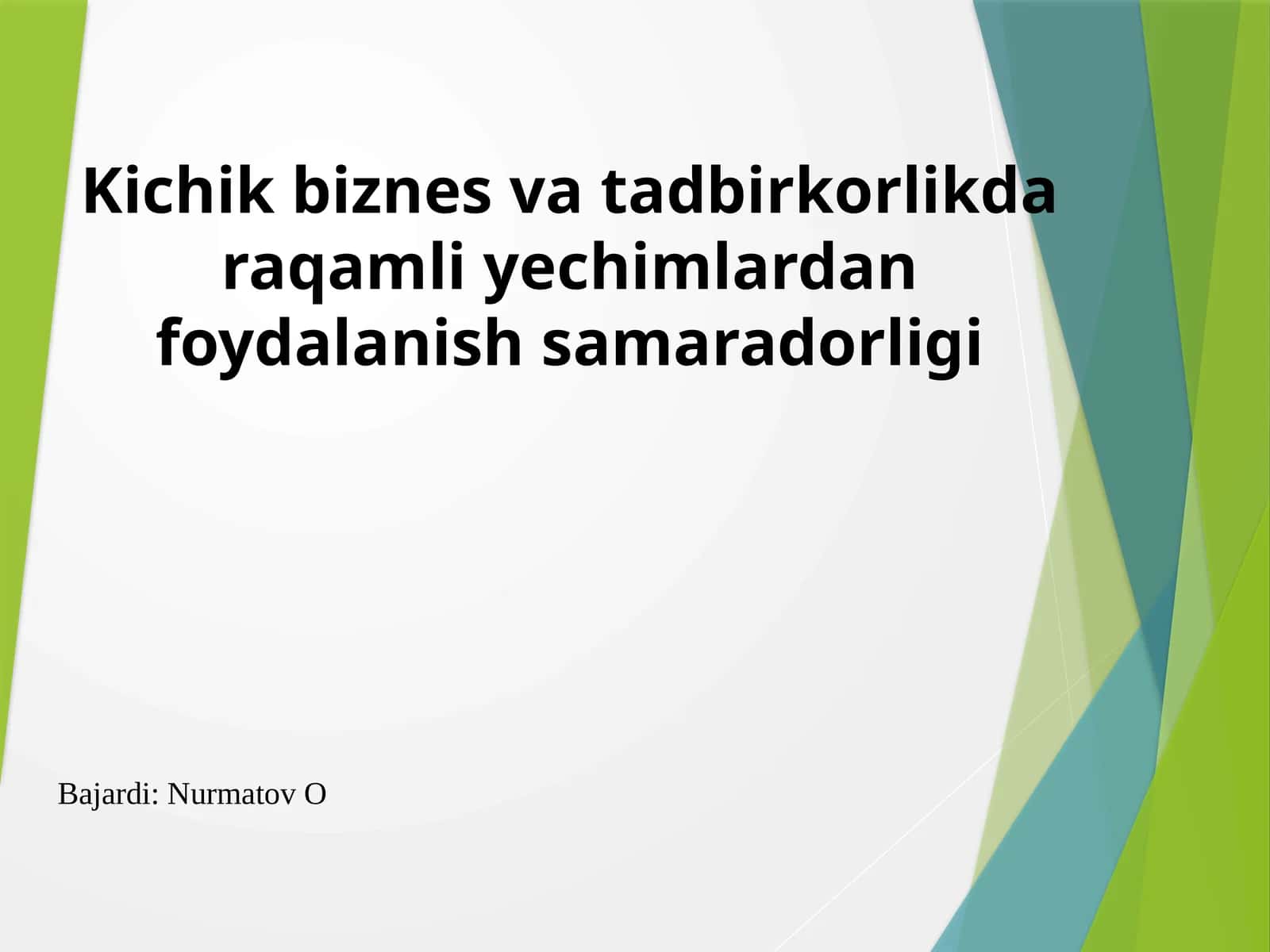 Raqamli iqtisodiyot tushunchasi va uning kichik tadbirkorlikdagi o‘rni
