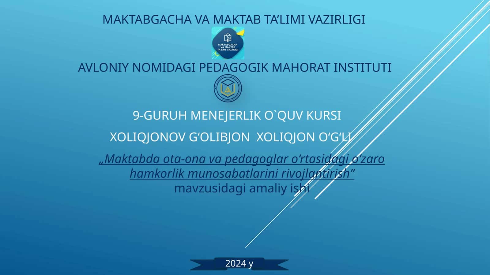 9-Guruh Menjerlik O`quv Kursi