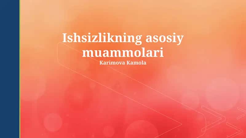 Ishsizlikning asosiy muammolari