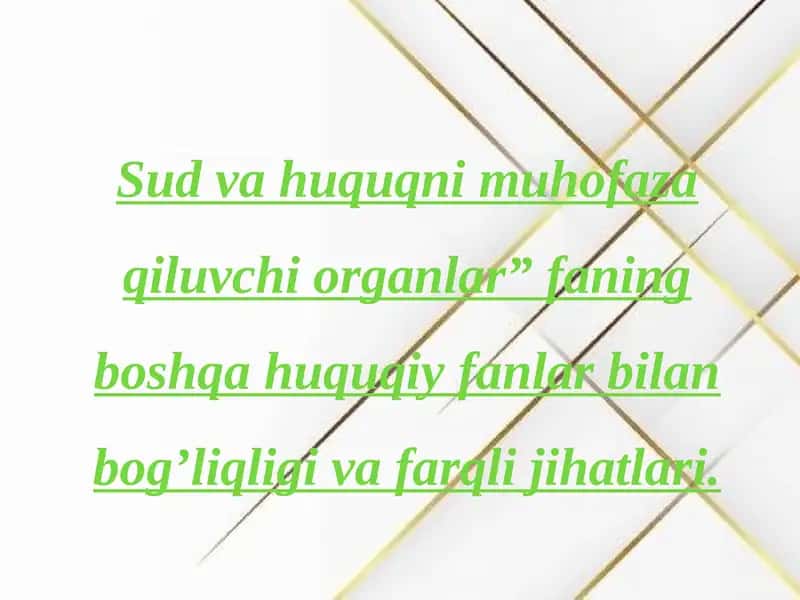 Sud va huquqni muhofaza qiluvchi organlar