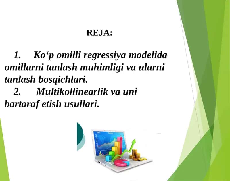 Ko‘p omilli regressiya modelida omillarni tanlash muhimligi va ularni tanlash bosqichlari