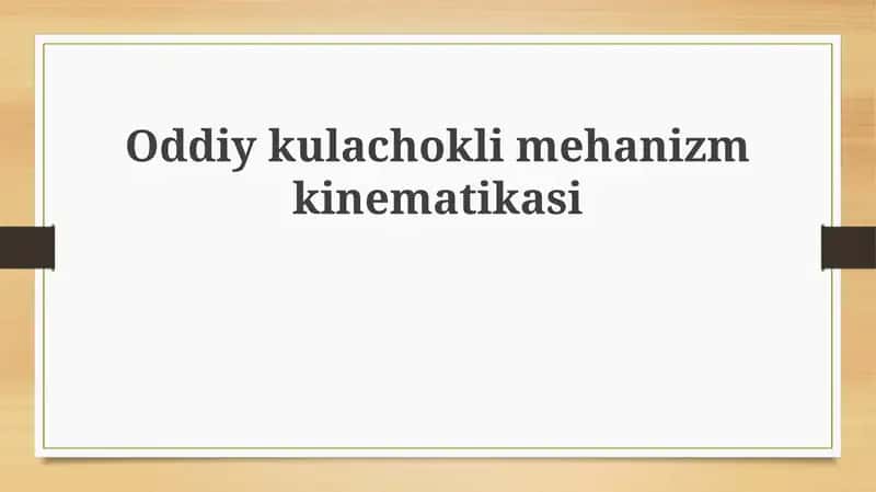Ekssentrik tishli mexanizm kinematikasi
