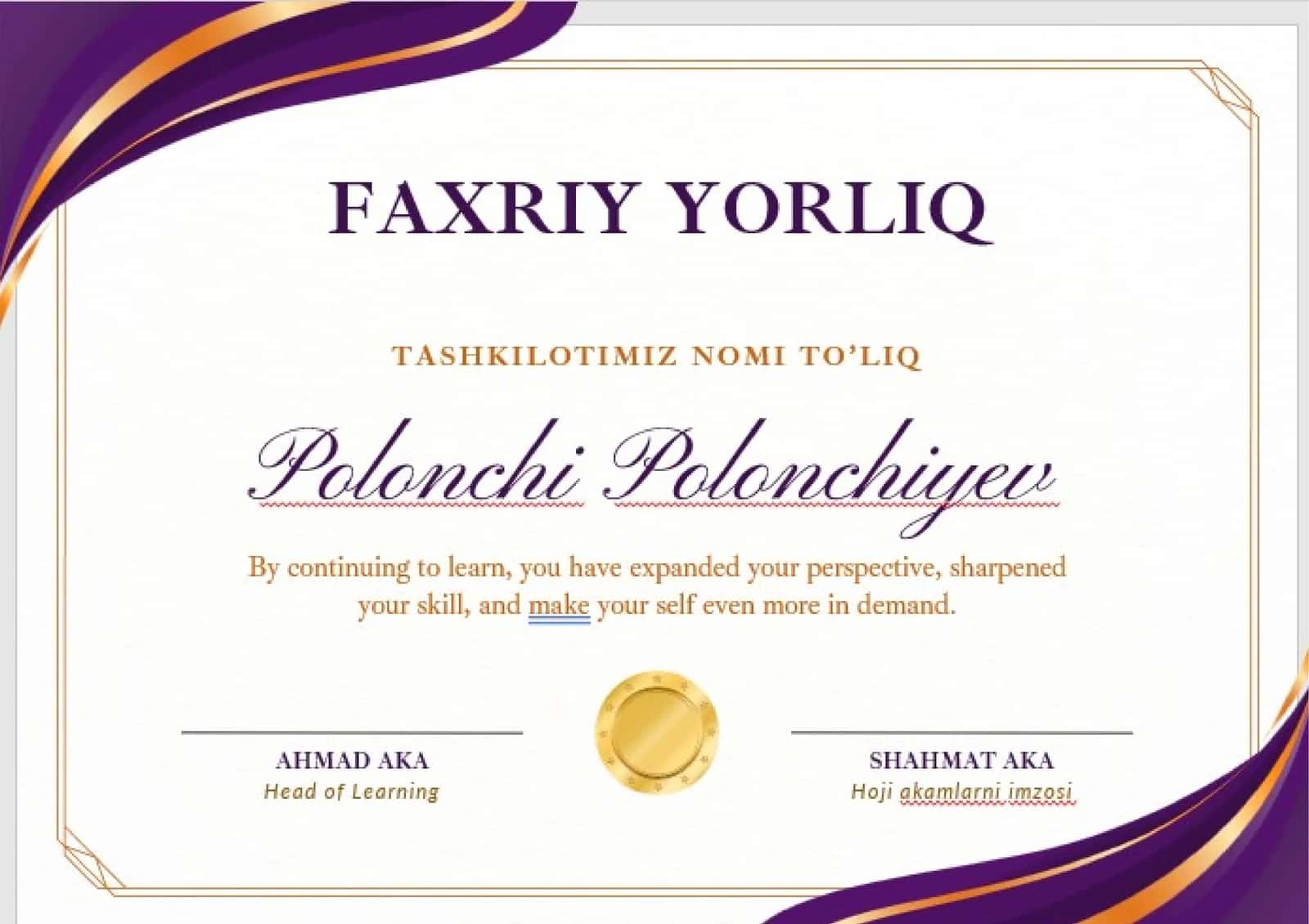 FAXRIY YORLIQ