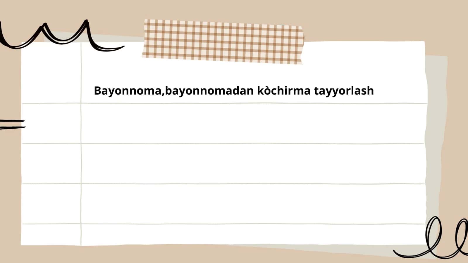 Bayonnoma, bayonnomadan ko'chirma tayyorlash