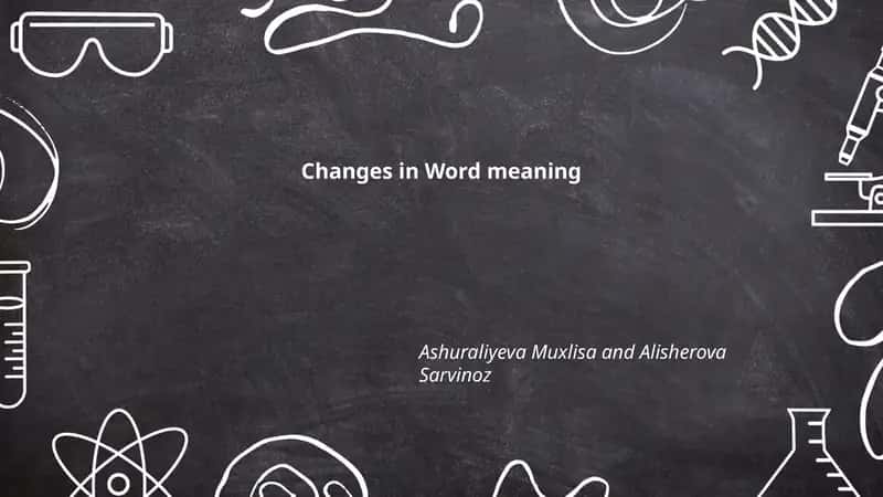 Changes in Word meaning