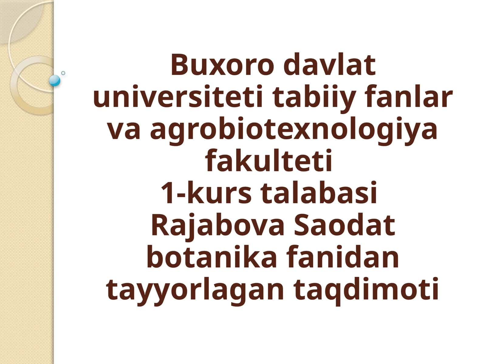 Adventiv O‘simliklar To‘g‘risida Nazariy Ma’lumotlar