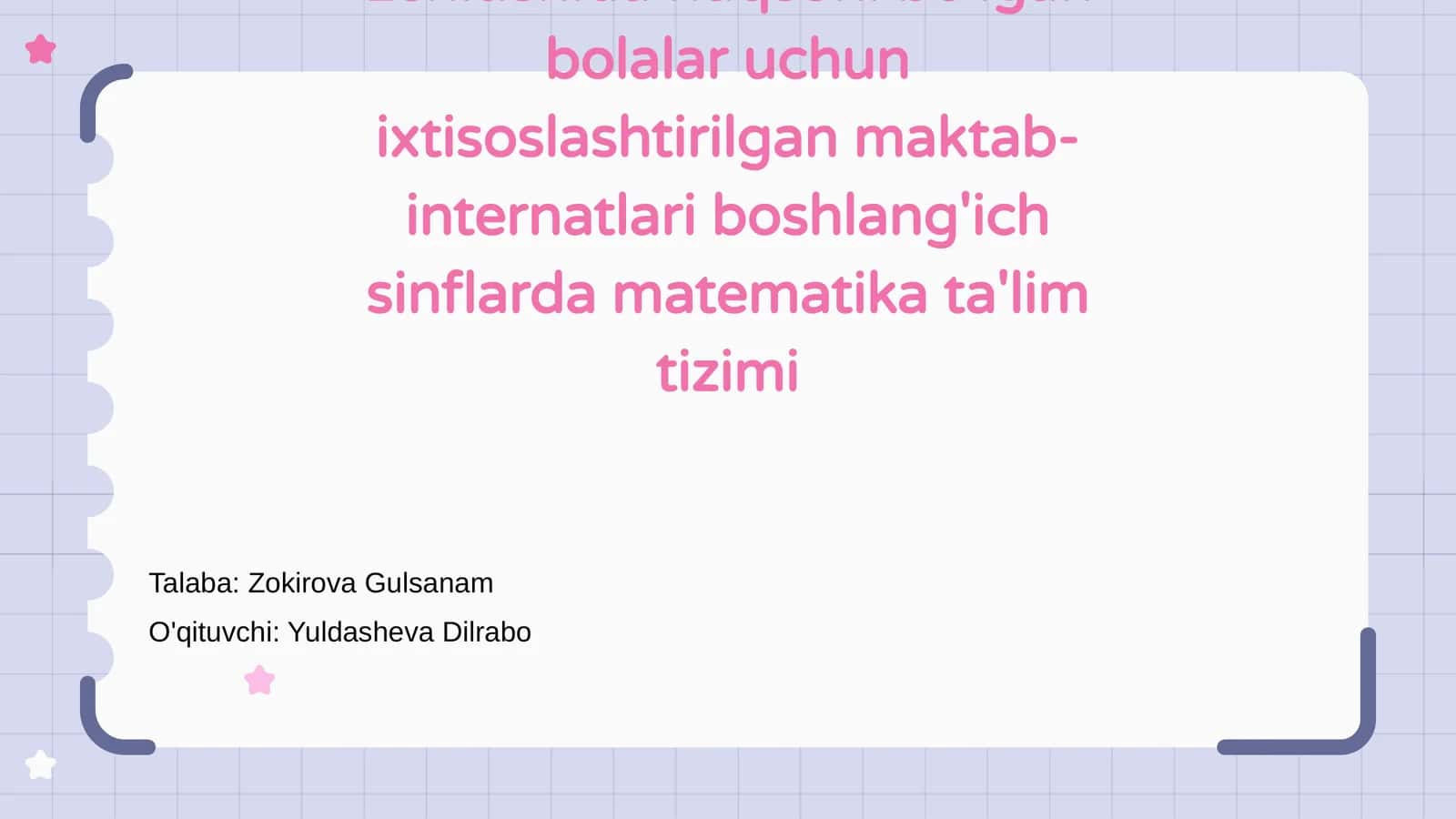 Maktab-internatlarda Matematika Ta'limi