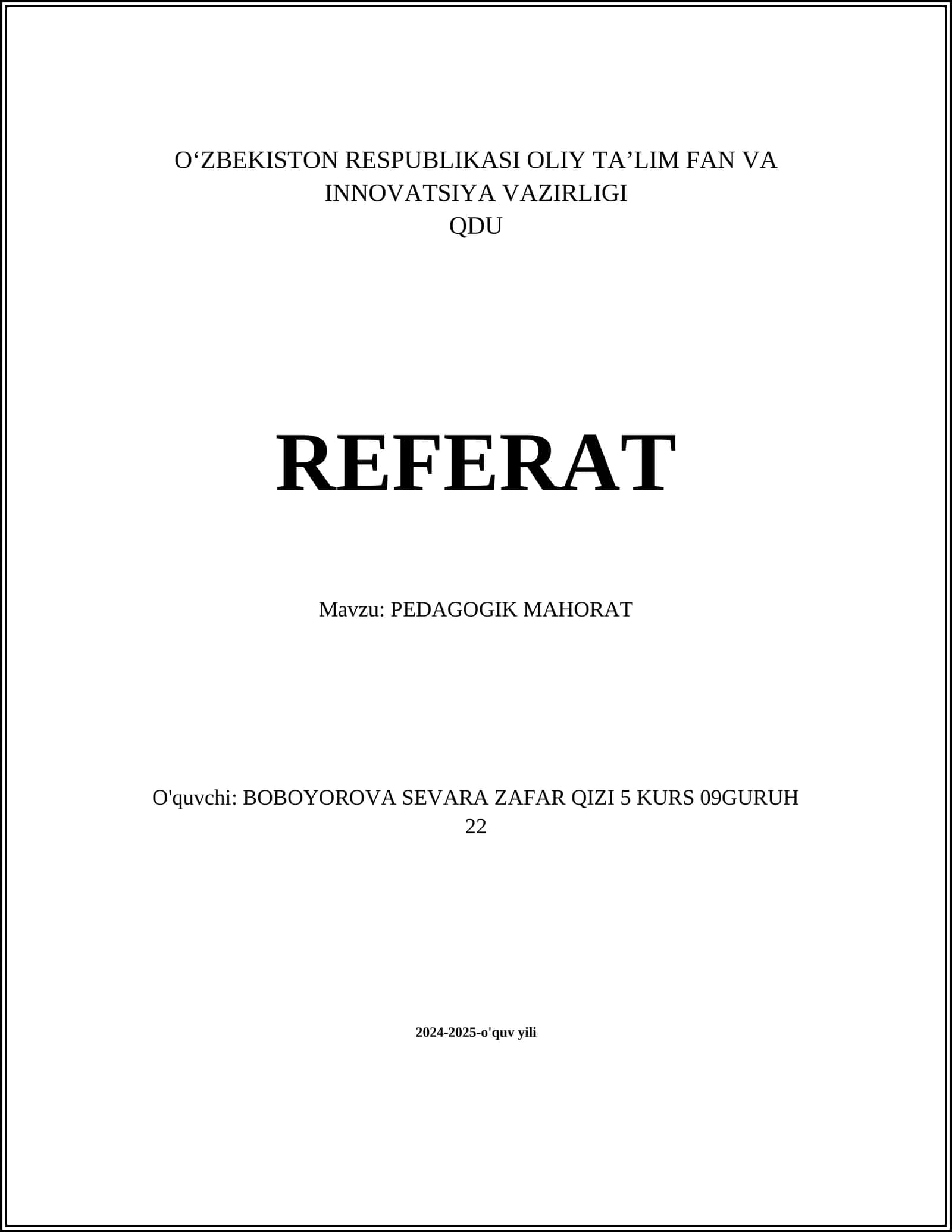PEDAGOGIK MAHORAT