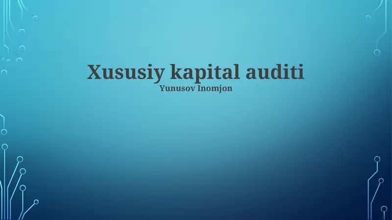 Xususiy kapital auditi
