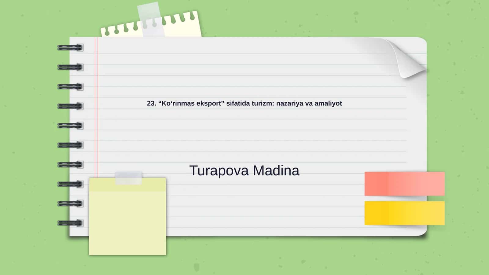 “Ko‘rinmas eksport” sifatida turizm: nazariya va amaliyot
