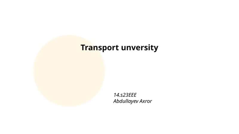 Transportation Engineering