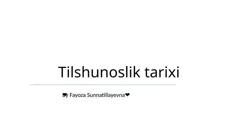 Tilshunoslik tarixi