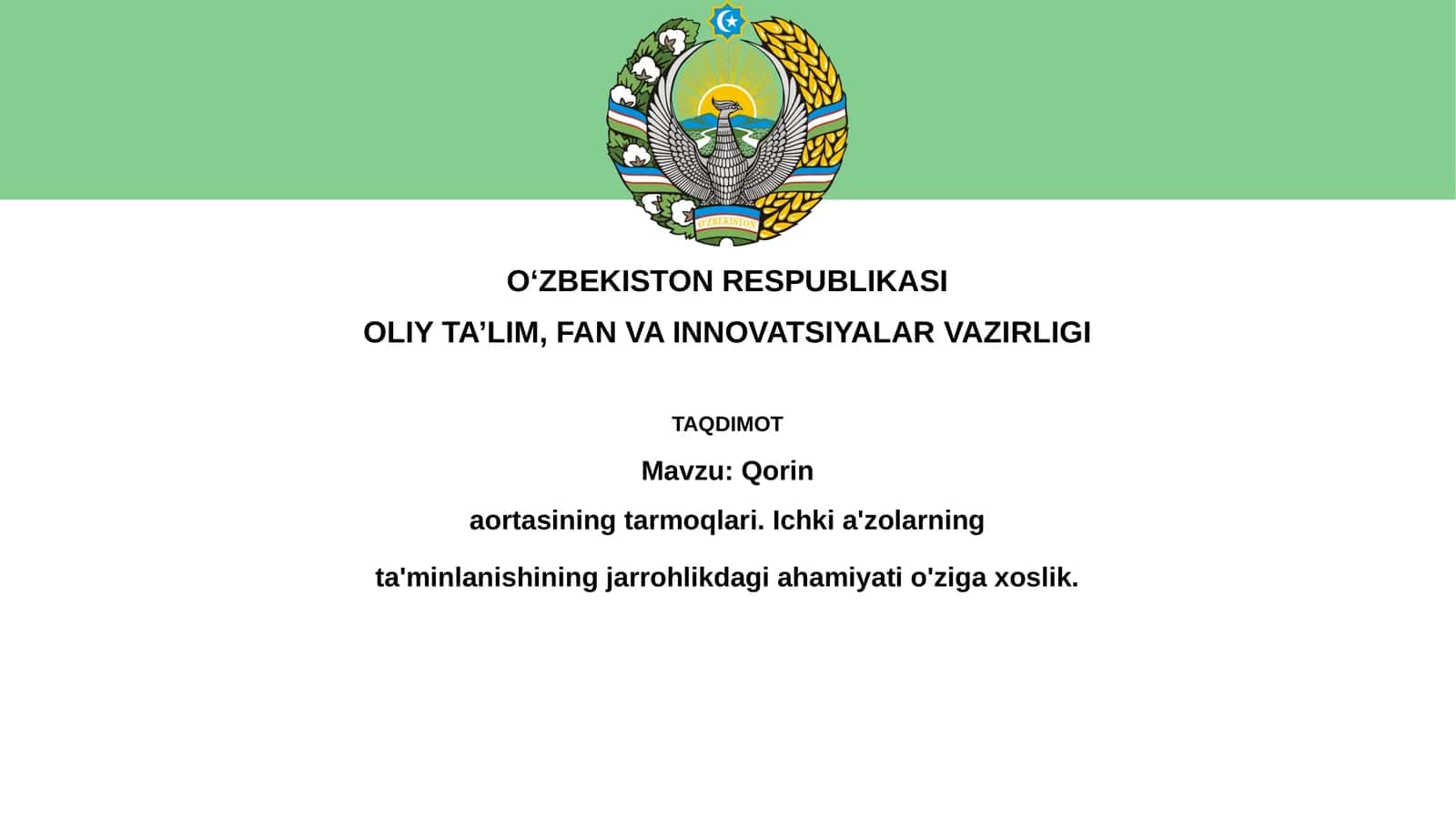Qorinaortasining tarmoqlari