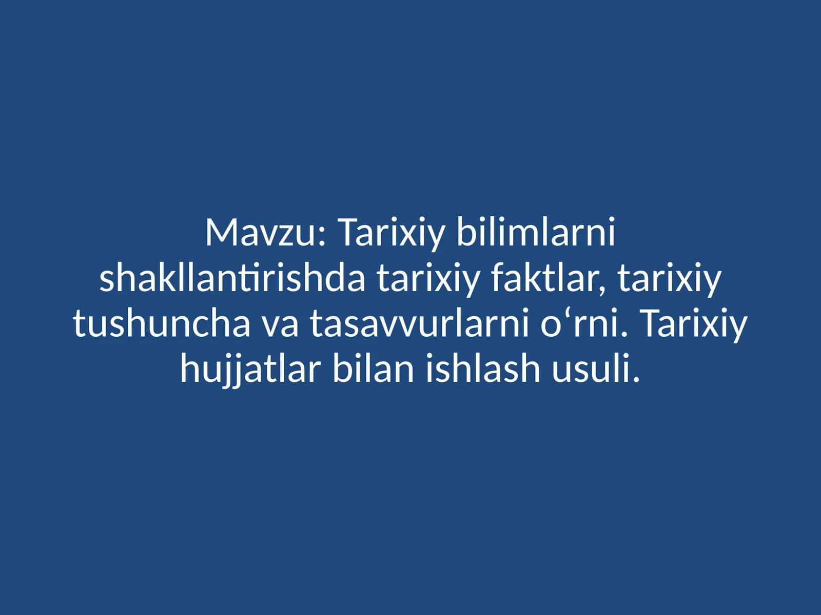 Tarixiy bilimlar