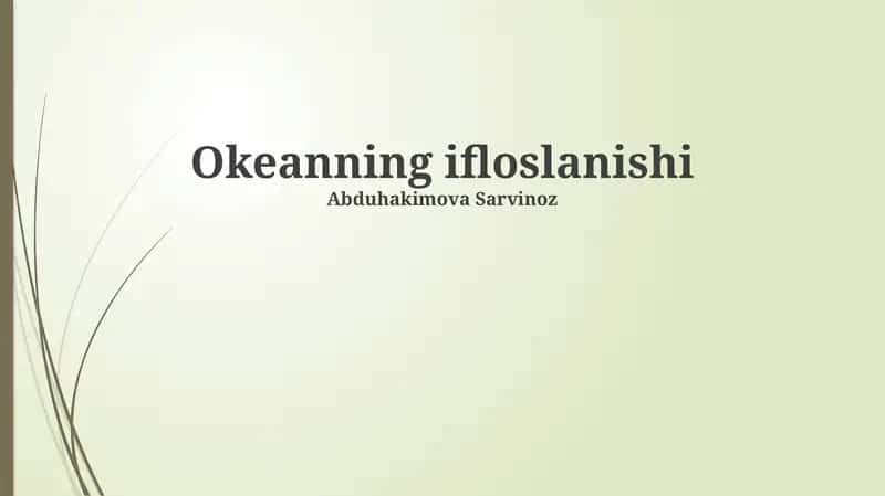 Okeanning ifloslanishi