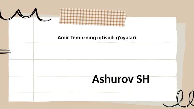 Amir Temur Iqtisodiy g'oya