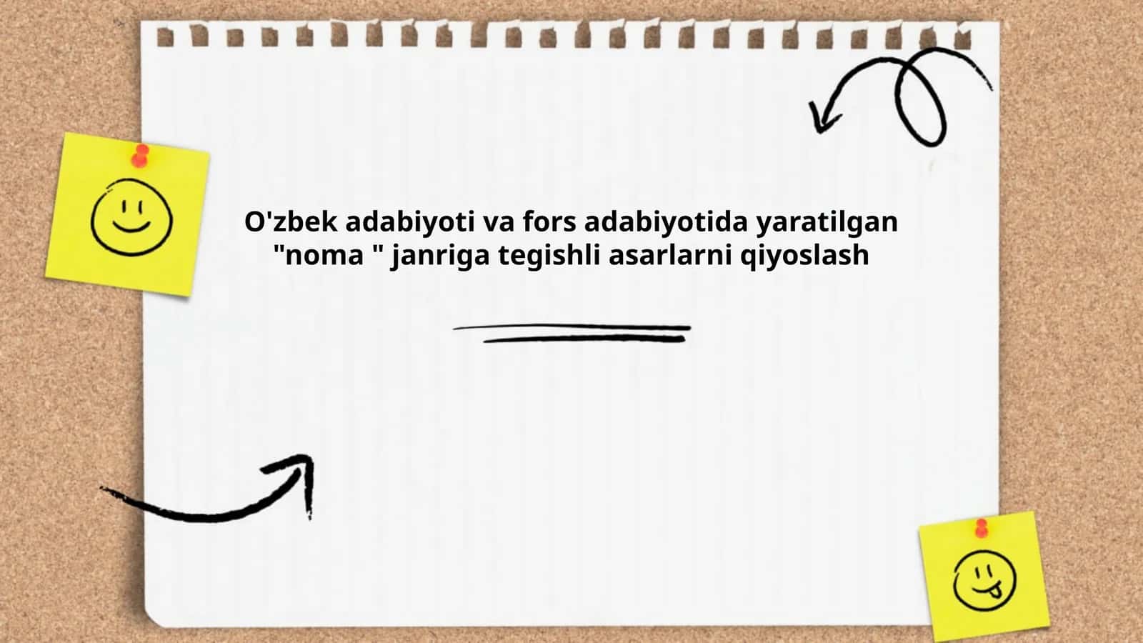 O'zbek adabiyoti va fors adabiyotida yaratilgan "noma " janriga tegishli asarlarni qiyoslash
