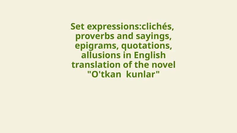 O'tkan Kunlar