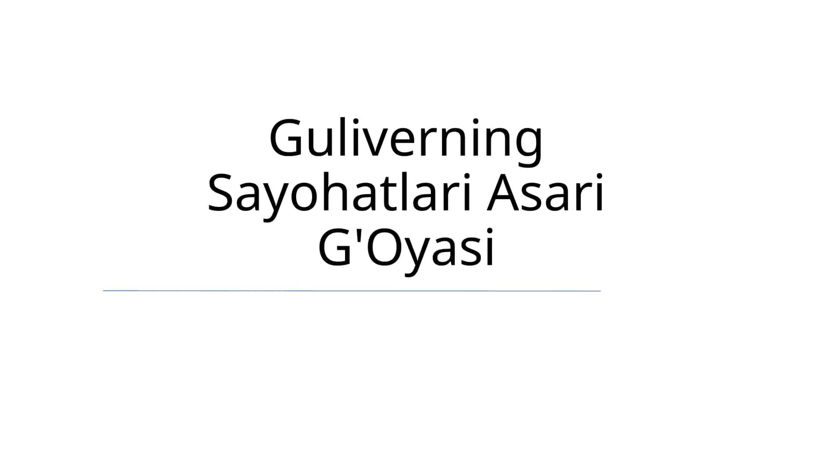 Gulliverning Sayohatlari