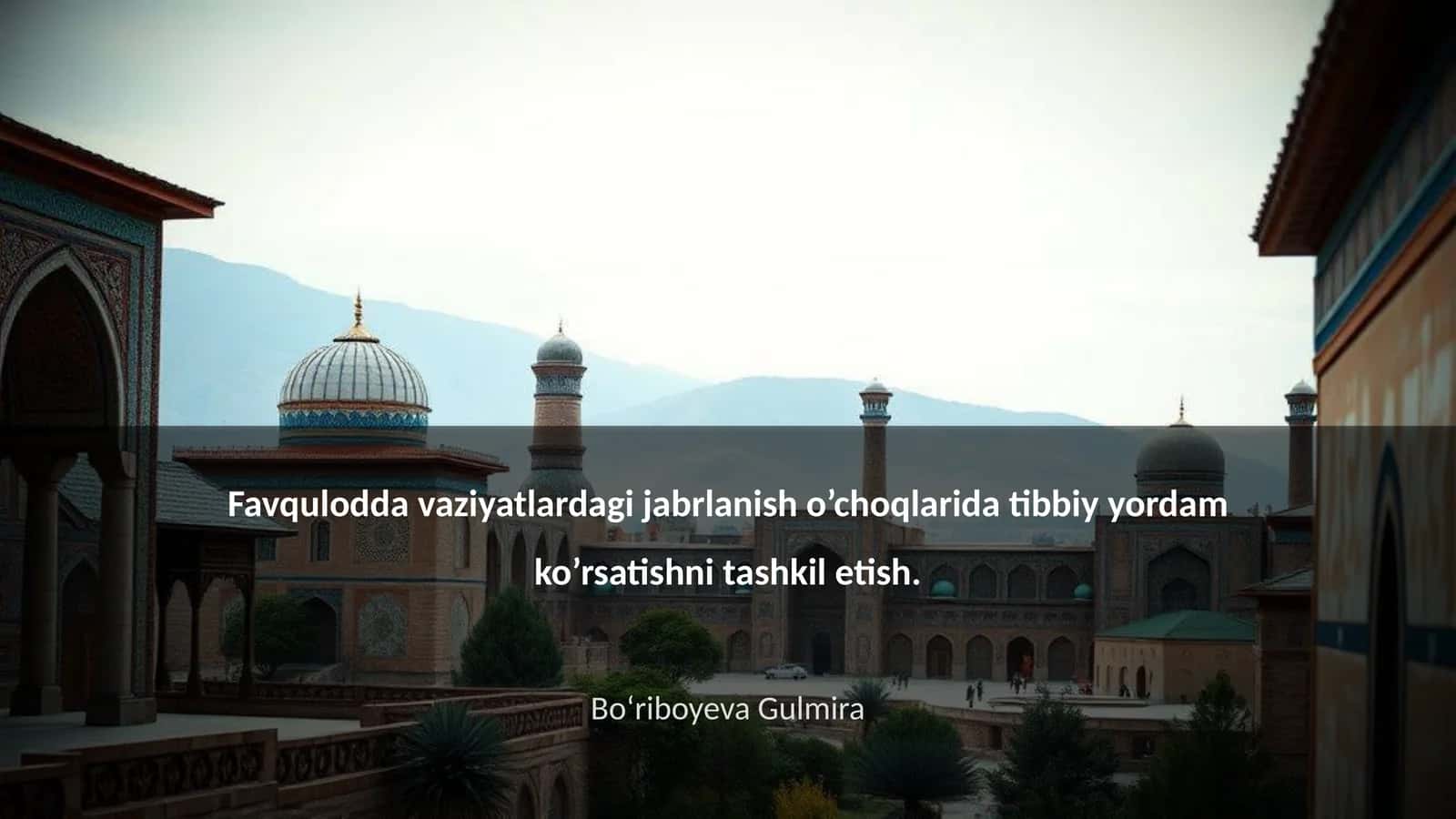 Favqulodda vaziyatlarda Tibbiy Yordam Ko'rsatishni Tashkil Etish