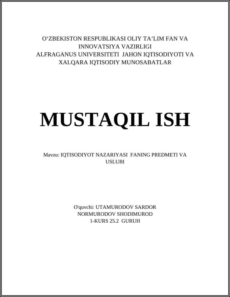 Iqtisodiyot Nazariyasi
