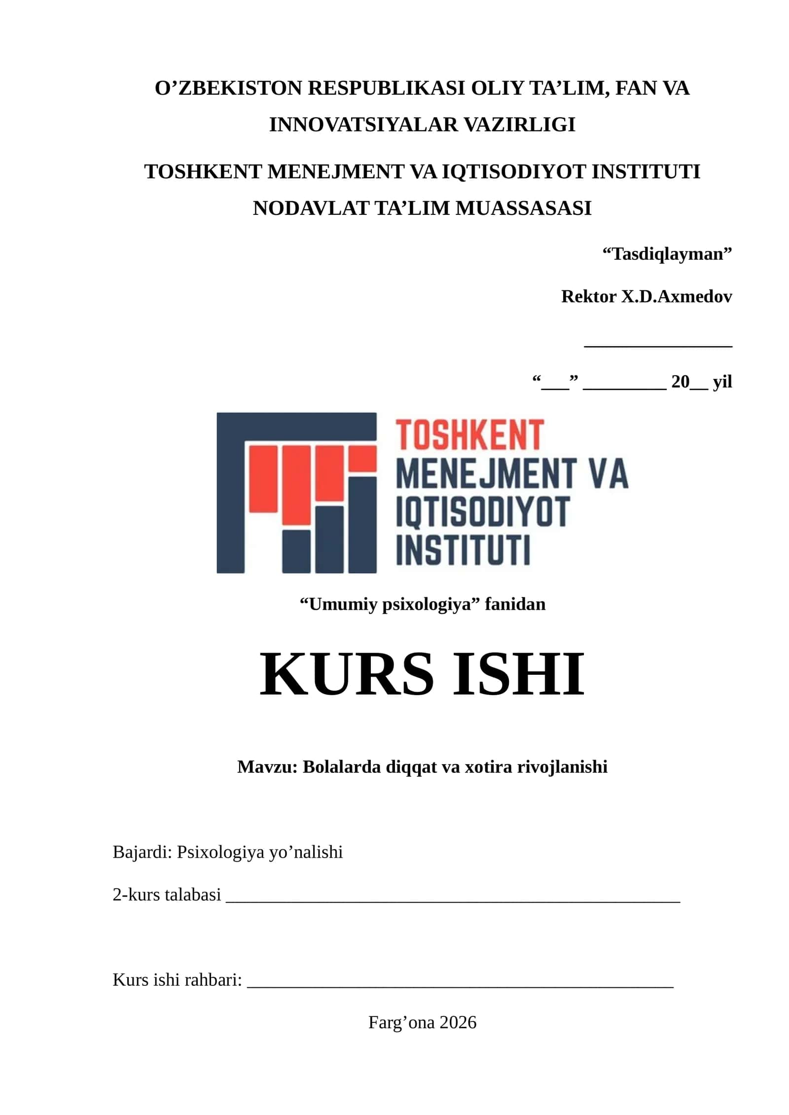 Bolalarda diqqat va xotira rivojlanishi