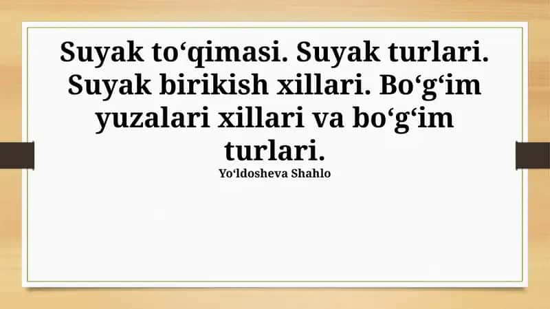 Suyak to'qimasi