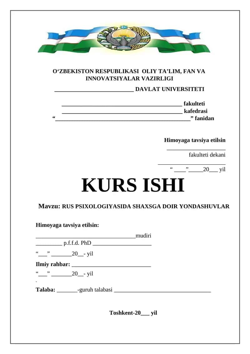 RUS PSIXOLOGIYASIDA SHAXSGA DOIR YONDASHUVLAR