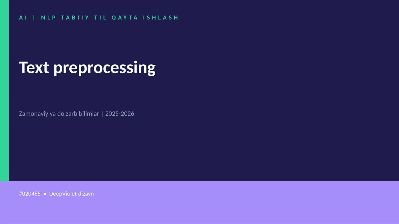 AI | NLP TABIIY TIL QAYTA ISHLASH