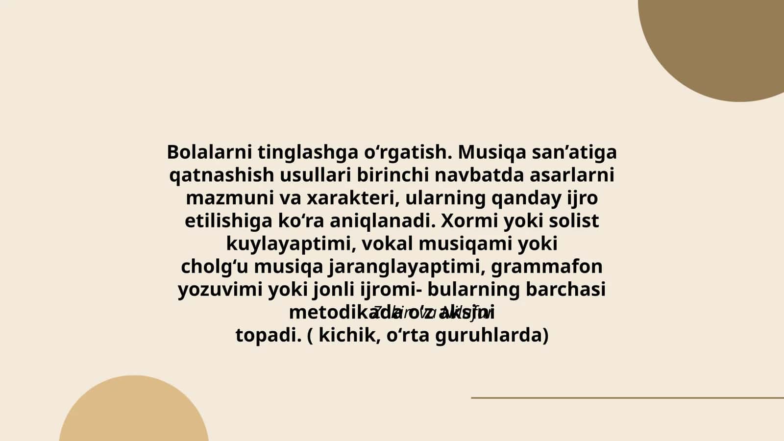 Bolalarni tinglashga o‘rgatish