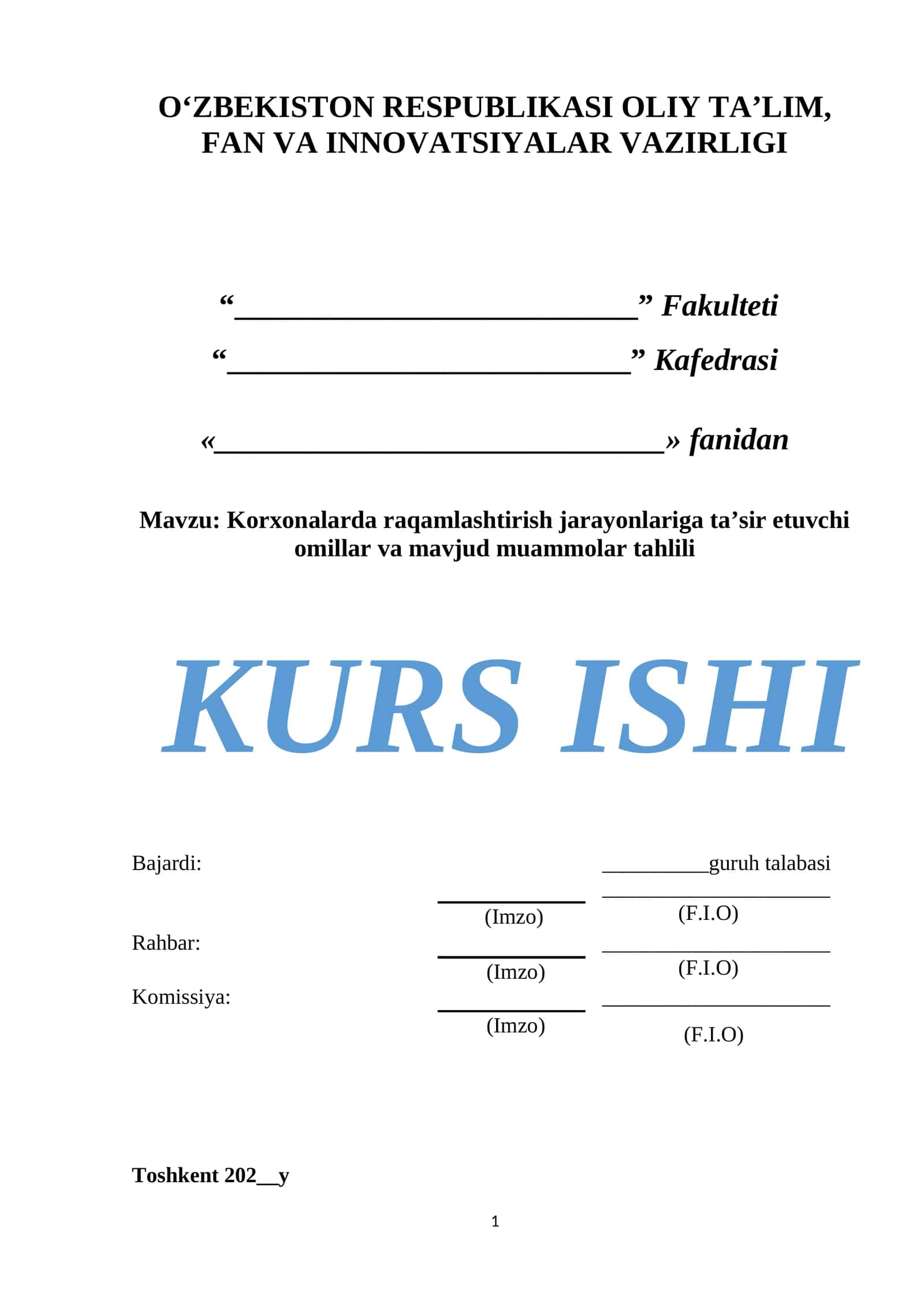 Korxonalarda raqamlashtirish jarayonlariga ta’sir etuvchi omillar va mavjud muammolar tahlili
