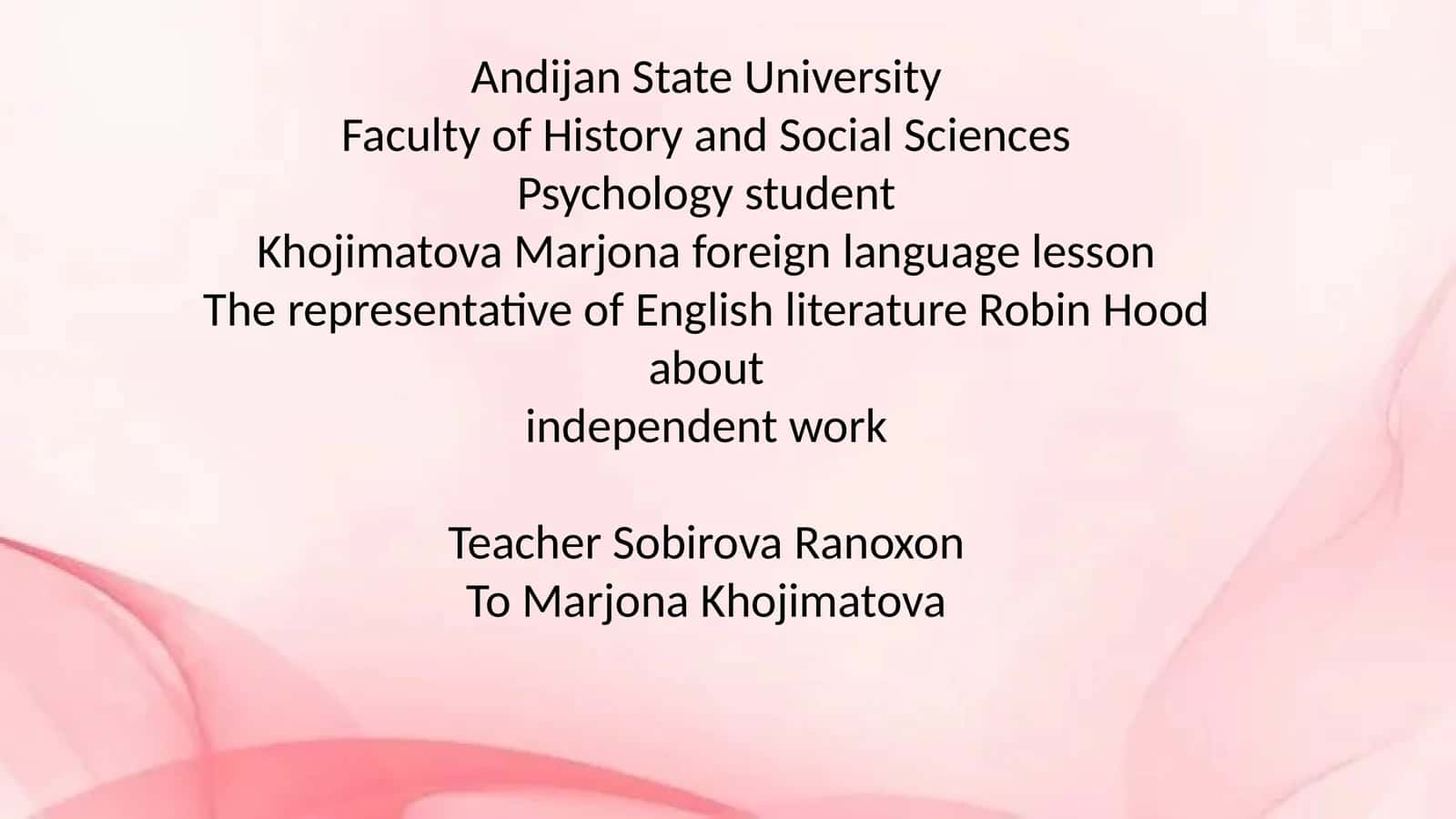 KhojimatovaMarjona foreign language lesson