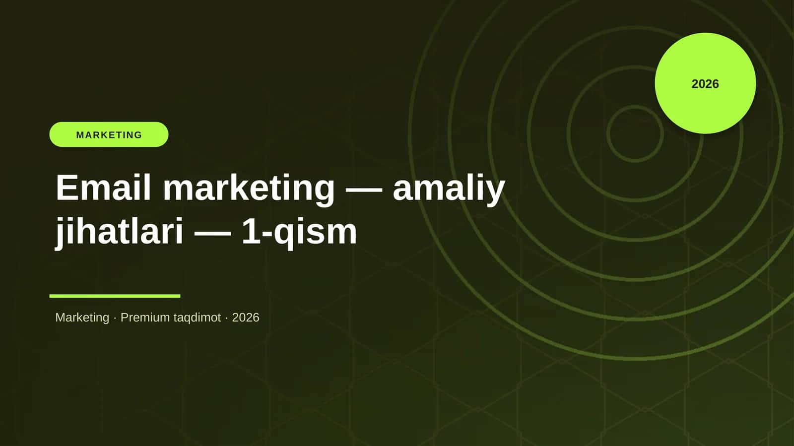 Email marketing — amaliy jihatlari — 1-qism