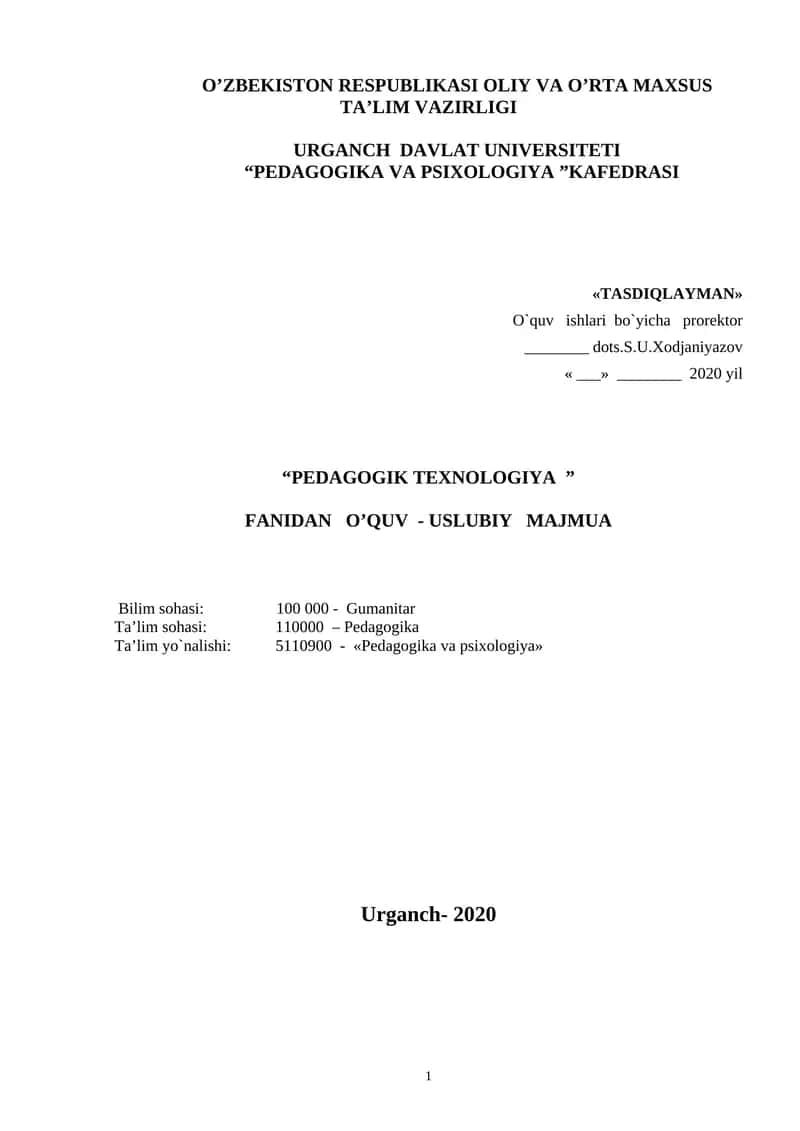 Pedagogik Texnologiya