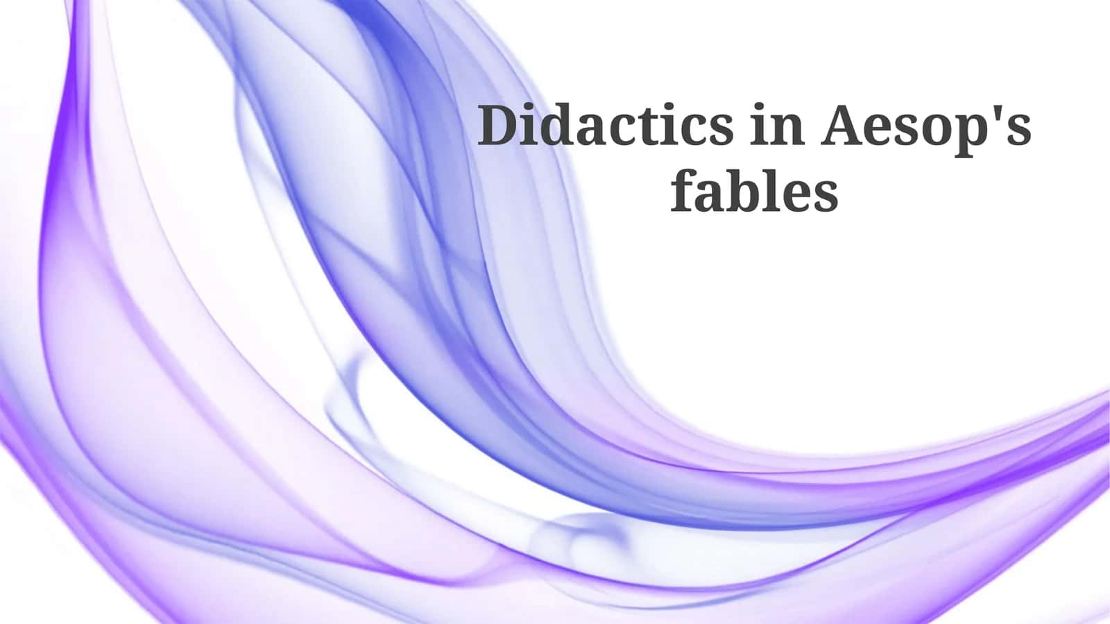 Didactics in Aesop's fables