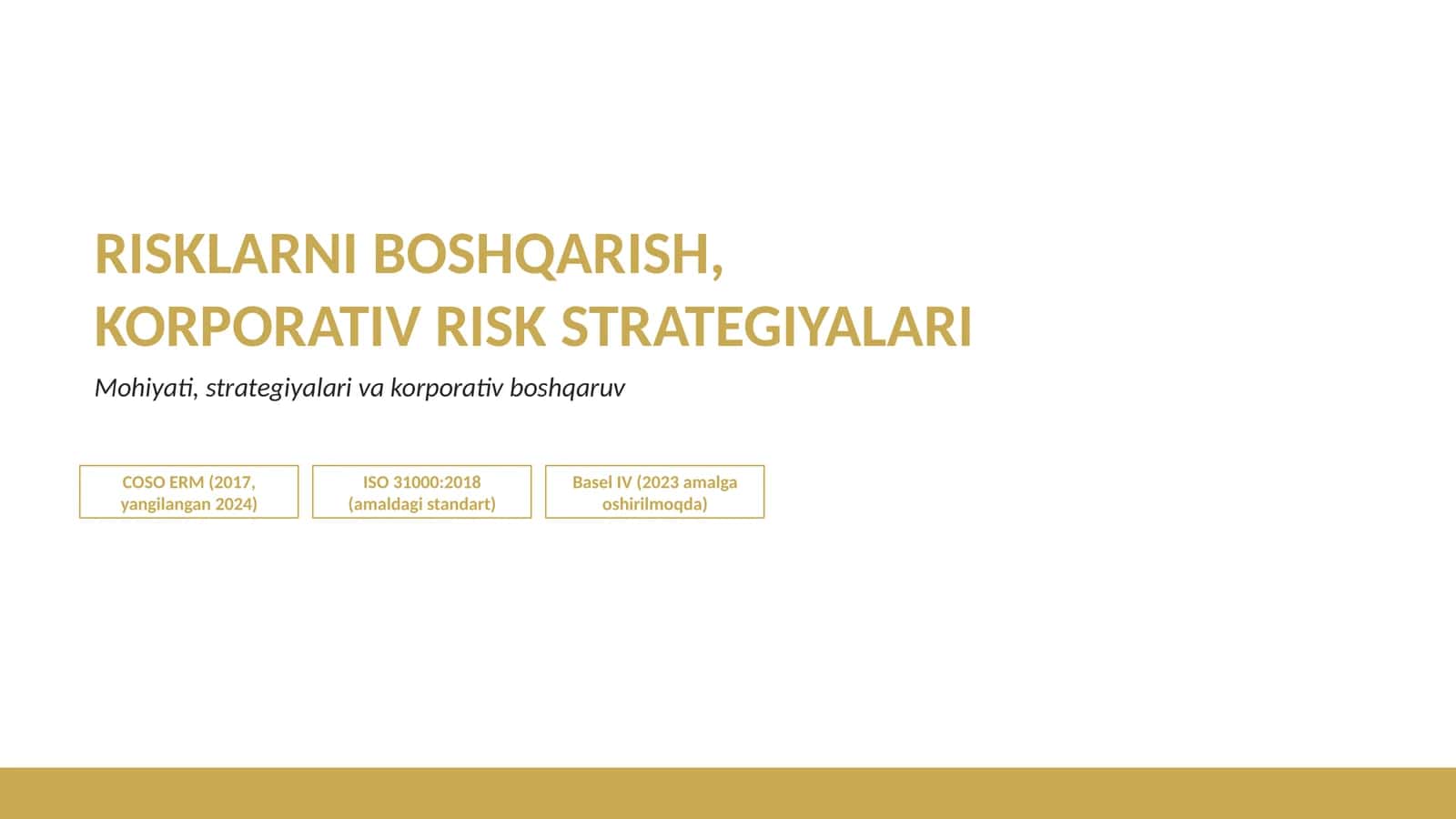 korporativ boshqaruv risklarni boshqarish