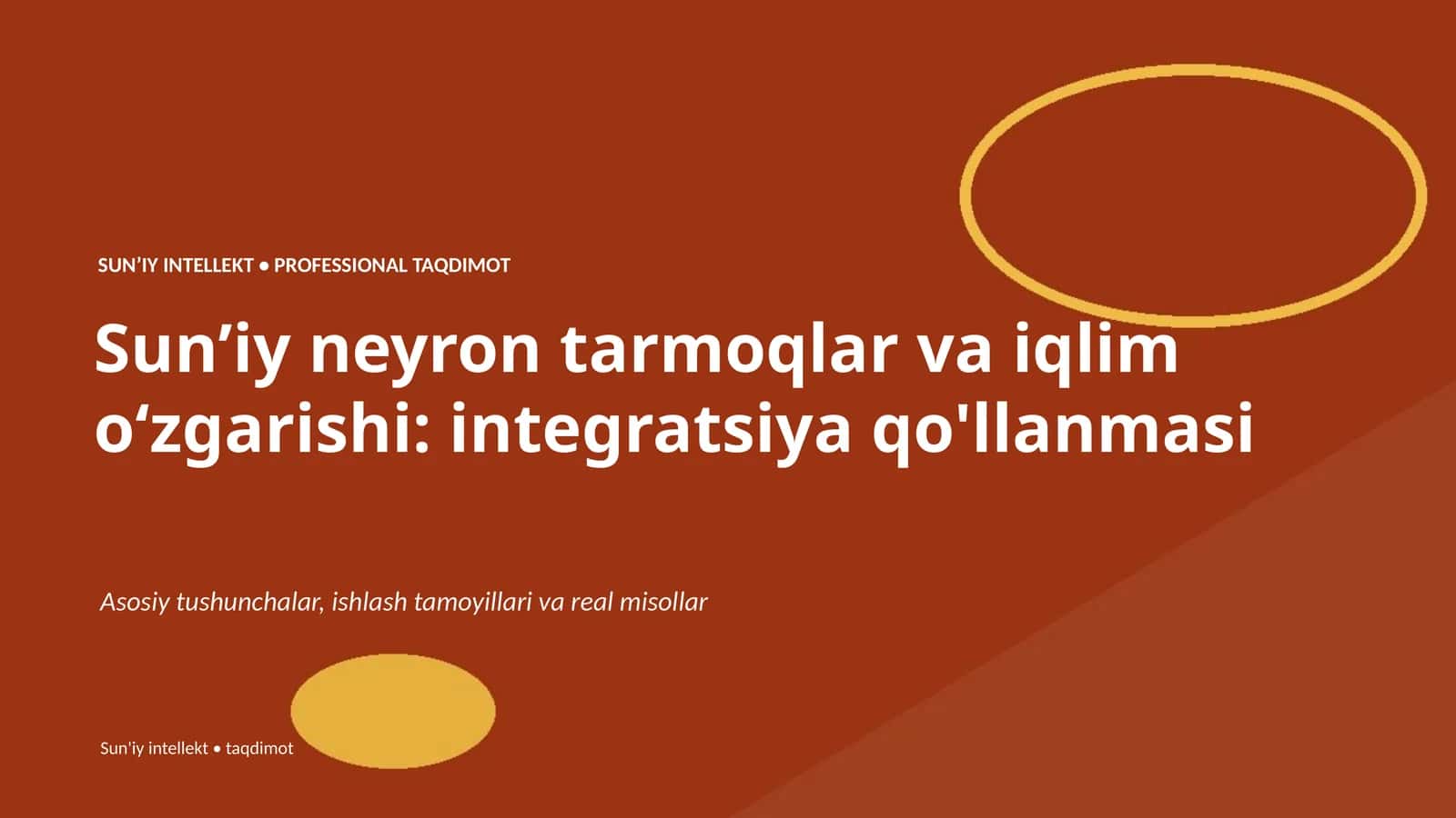 Sunʼiy neyron tarmoqlar va iqlim oʻzgarishi: integratsiya qo'llanmasi
