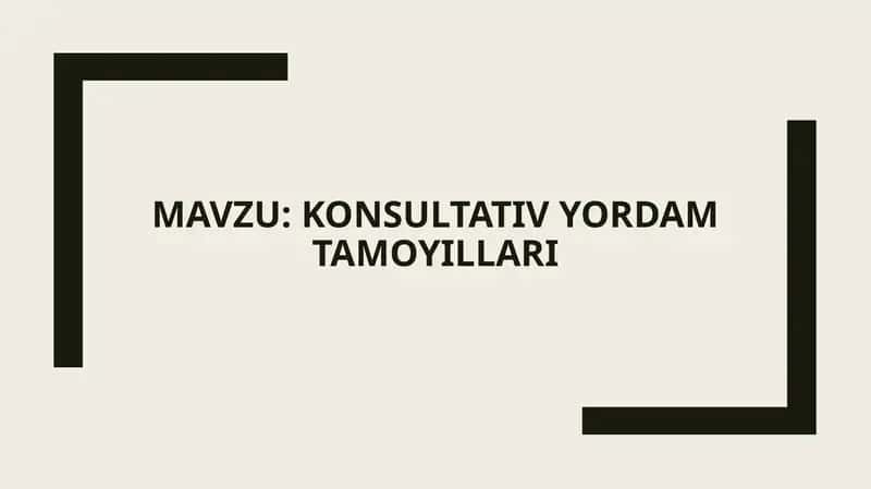 Konsultativ yordam tamoyillari