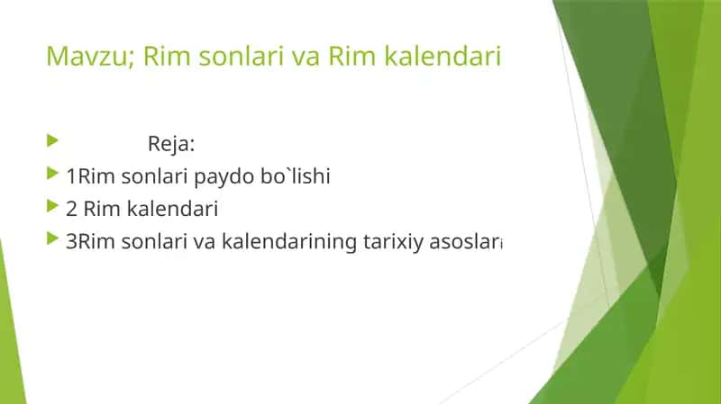 Rim sonlari va Rim kalendari