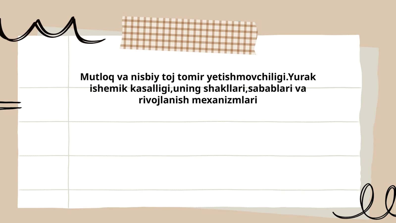 Mutloq va nisbiy toj tomir yetishmovchiligi.Yurak ishemik kasalligi,uning shakllari,sabablari va rivojlanish mexanizmlari
