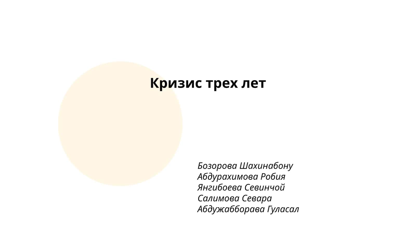 Кризис трех лет